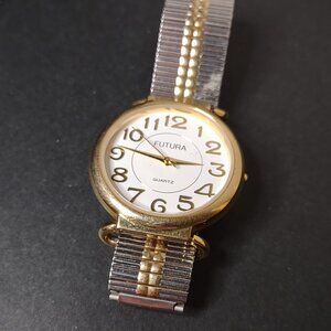 Two Tone 6.5 Inch Futura Stretch Watch